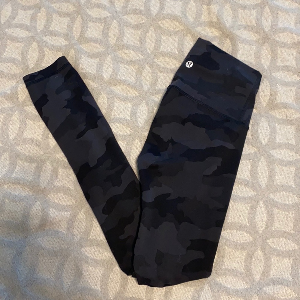 Black camo high rise lululemon leggings